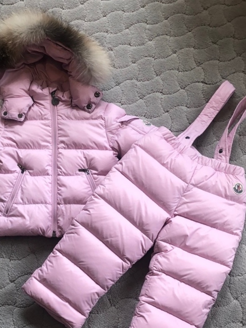 Pink authentic Used MONCLER SNOWSUIT